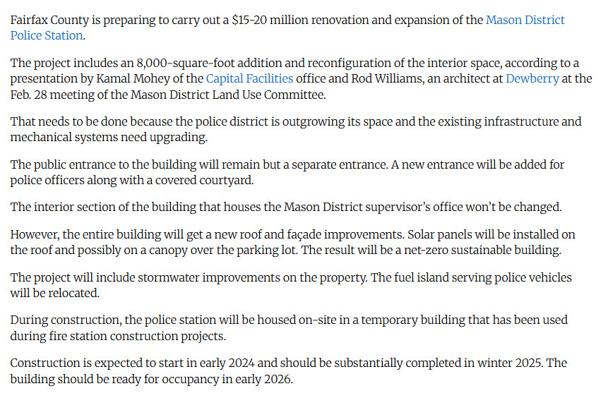 Mason District Police Station & Government Center - Renovation & Addition